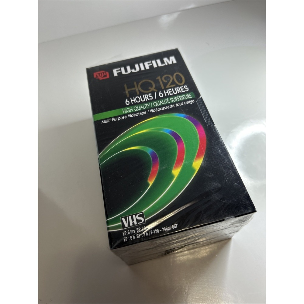 Fujifilm VHS Blank Video Tape 6 hours HQ 120 High Quality. Pkg of 3. New, Sealed